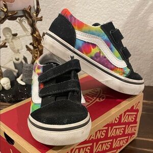 Vans Kids Tie-Dye/Black suede Old Skool V